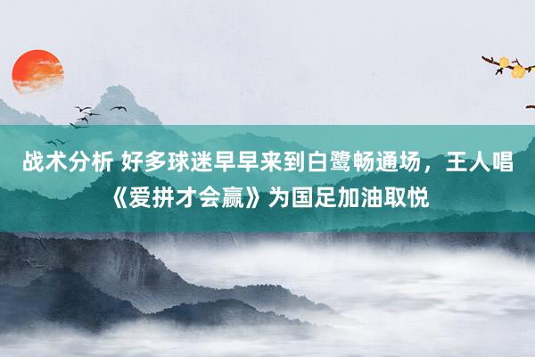 战术分析 好多球迷早早来到白鹭畅通场，王人唱《爱拼才会赢》为国足加油取悦