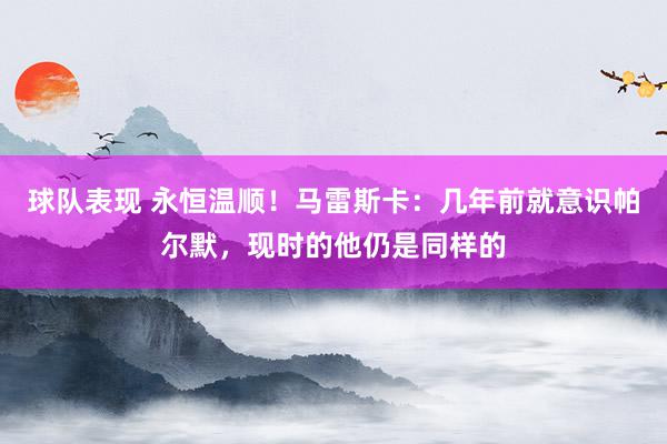 球队表现 永恒温顺！马雷斯卡：几年前就意识帕尔默，现时的他仍是同样的