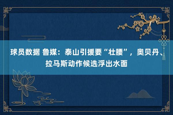 球员数据 鲁媒：泰山引援要“壮腰”，奥贝丹、拉马斯动作候选浮出水面