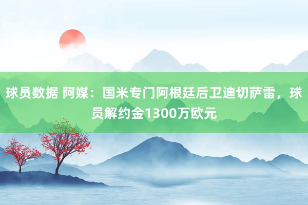 球员数据 阿媒：国米专门阿根廷后卫迪切萨雷，球员解约金1300万欧元